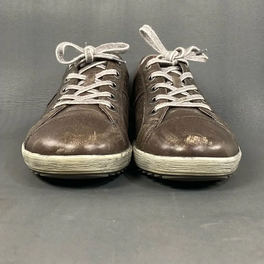 Josef Seibel Gray Metallic Leather sneaker shoe womens size 8.5 (39)